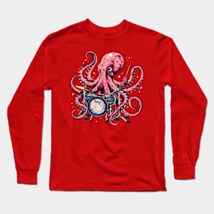 Octopus Drummer Long Sleeve T-Shirt